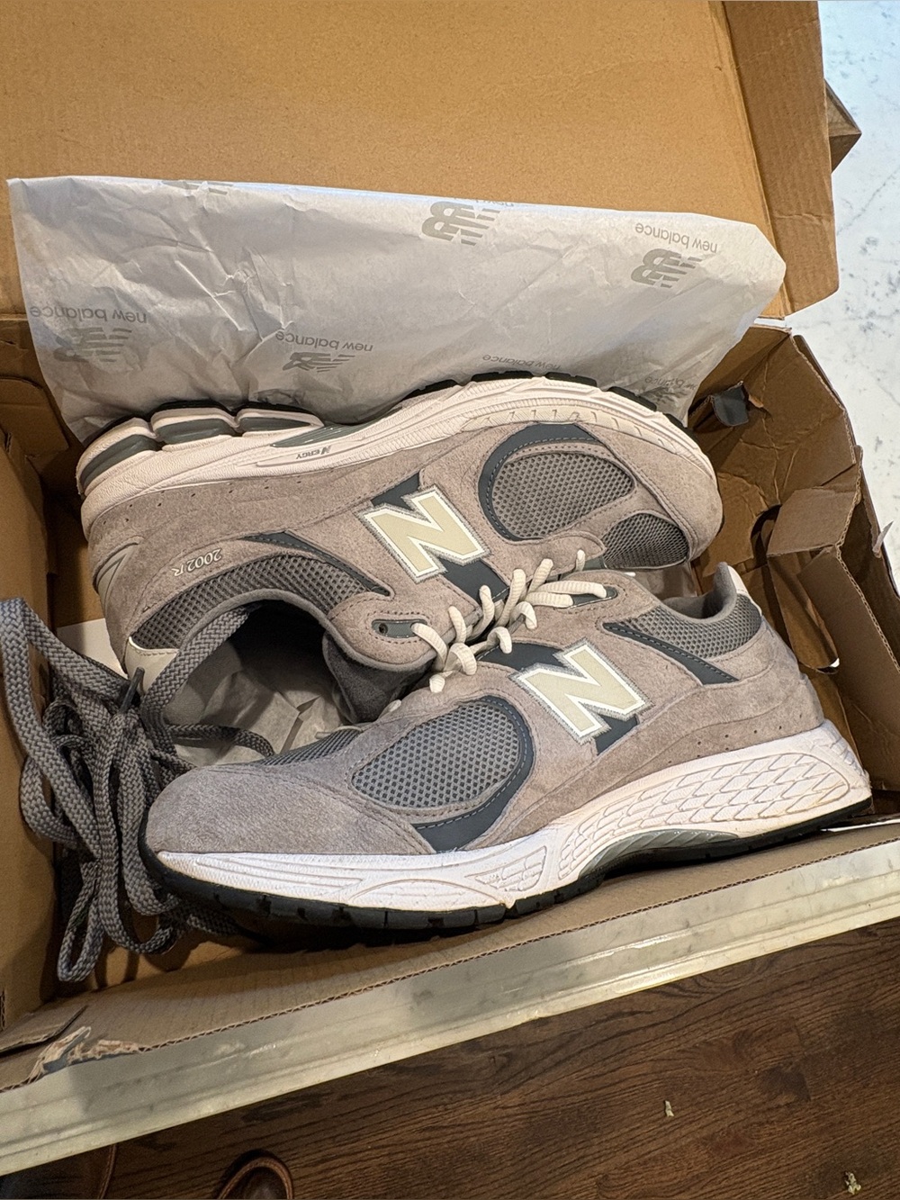 New Balance 2002R, Size 13 Medium/D, Barely Worn! Grey/Off White